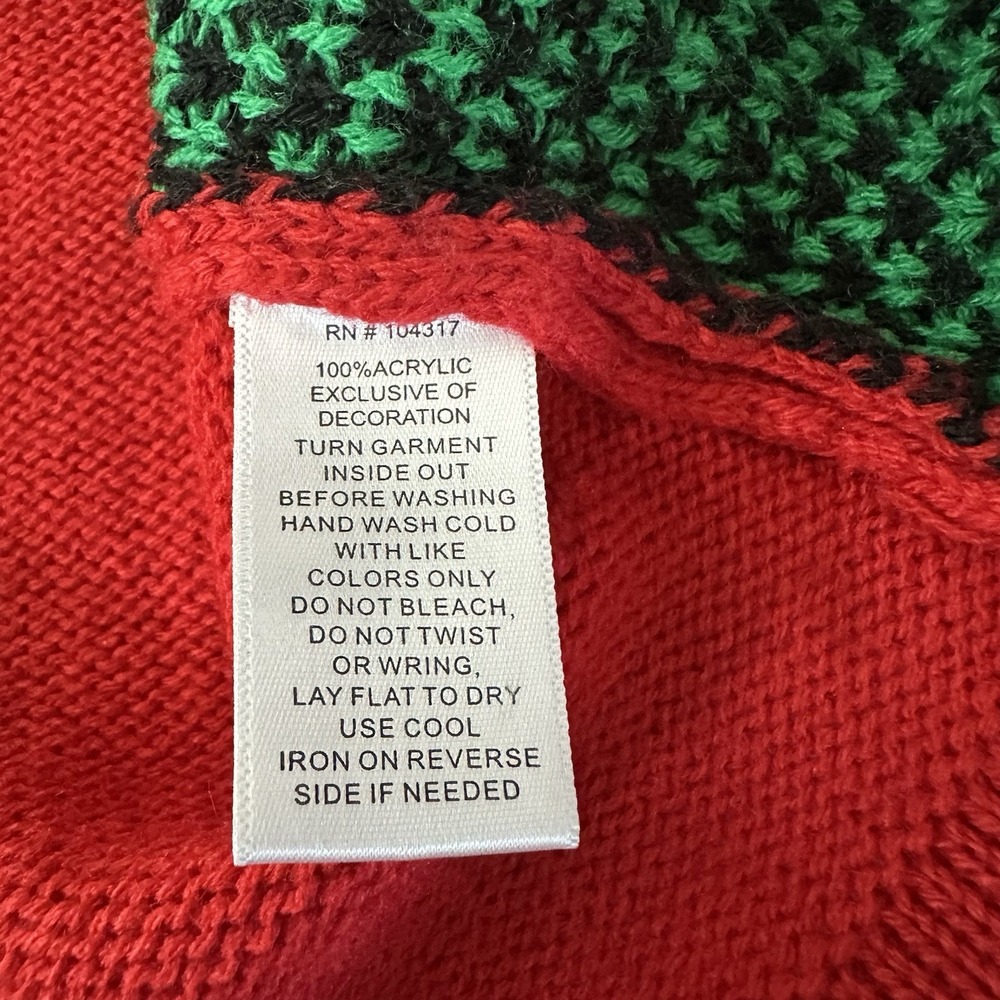 Christmas Elf Sweater Dress Red Holiday Ugly Sweater Party Dress Women's Medium - Picture 11 of 11